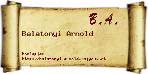 Balatonyi Arnold névjegykártya